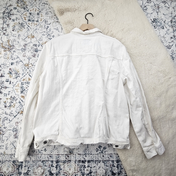 Old Navy White Button Down Long Sleeve Denim Jacket XXL - Picture 6 of 6